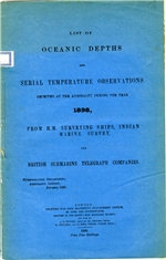 List of oceanic depths and serial temperature observationd