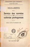 Capa do livro"Regulamento para o serviço dos correios das colónias portuguesas"