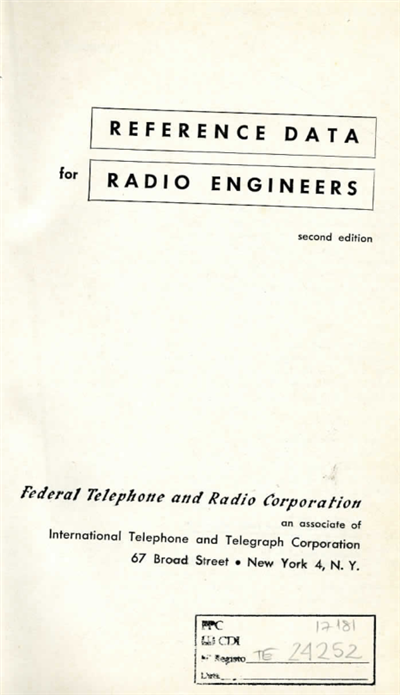 Reference data for radio engineers