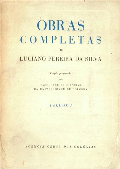 Capa "Obras completas de Luciano pereira da Silva"