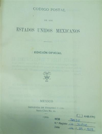 capa_Codigo postal de los estados unidos mexicanos