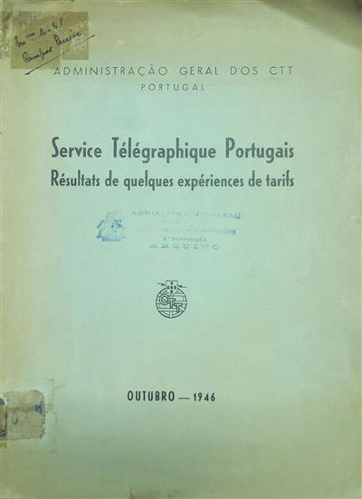 Service Télélgraphique Portugais : résultats de quelques expériences de tarifs