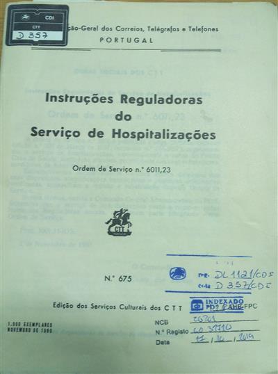 Instruções reguladoras do serviço de hospitalizações
