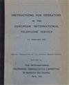 Capa "Instructions for operators in the european international telephone service"