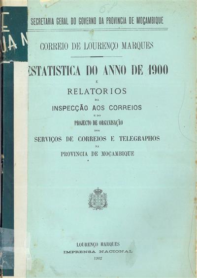 Capa do livro "Estatística do anno 1900"