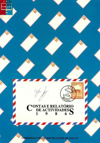 Capa do livro"Contas e relatório de actividades 1986"
