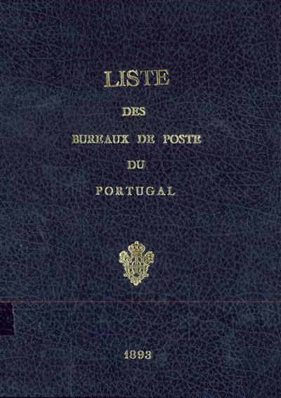 Capa do livro"Liste des bureaux de poste du Portugal 1893"
