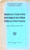 Capa do livro"Regulamento para a execução do serviço postal de assinaturas de jornais e publicações periódicas nas províncias ultramarinas"