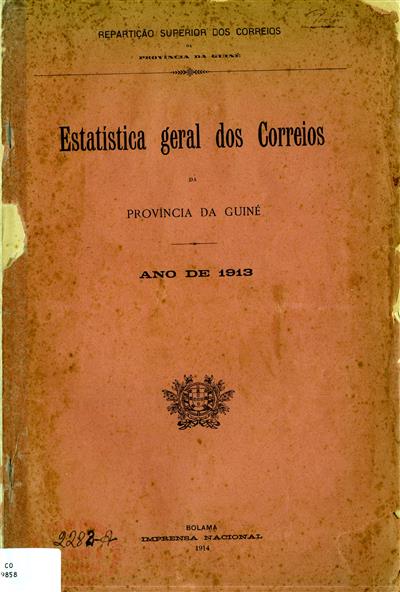 capa _ 1914_Estatística geral dos Correios da província da Guiné_ ano de 1913