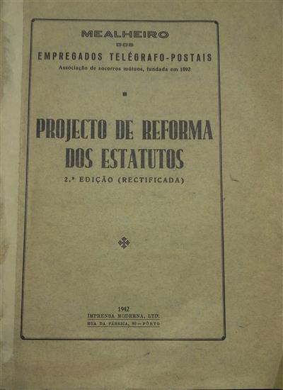 capa_ Projecto de reforma dos estatutos