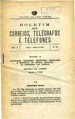 Boletim dos Correios, telegrafos e telefones Cabo Verde