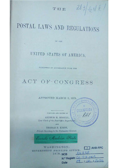 capa_Postal Laws and Regulations of the United States of America
