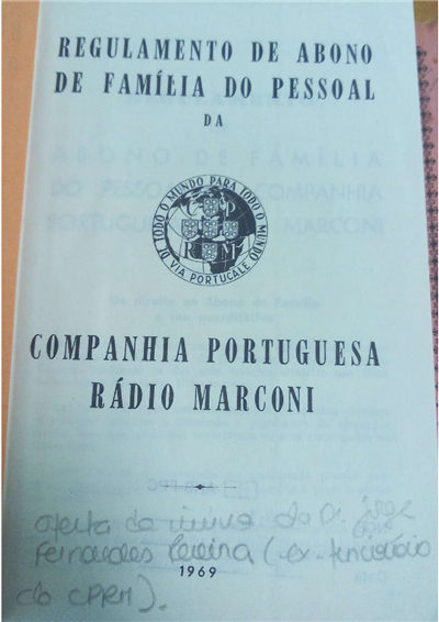 capa_Regulamento de Abono de Família do Pessoal da Companhia Portuguesa Rádio Marconi