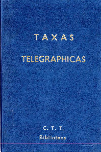 Capa do livro" Tabella geral das taxas telegraphicas"