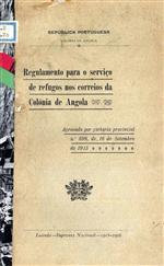 Capa do livro"Regulamento para o serviço de refugos nos correios da colónia de Angola"