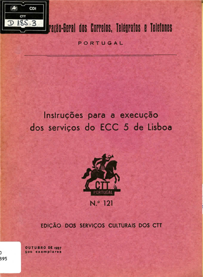 Instruções para a execução dos serviços do ECC5 de Lisboa