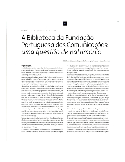 PDF_ A Biblioteca da Fundação Portuguesa das Comunicações uma questão de património