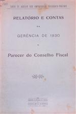 capa_Relatório e contas da gerência de 1930 e parecer do conselho fiscal
