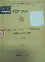 Tabela de taxas telefónicas internacionais : organizada em maio de 1937