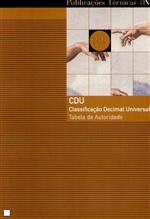 Capa "CDU: classificação decimal universal. tabela de autoridade"
