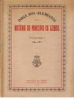 Capa "Índice dos "Elementos para a história do município de Lisboa" (Vol. I)