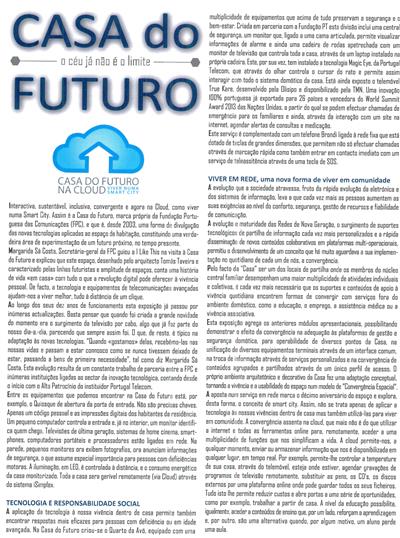 Artigo "Casa do Futuro, o céu já não é o limite" (pag. 41)