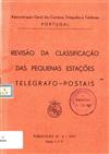 Capa "Revisão da classificação das pequenas estações telegrafo-postais"