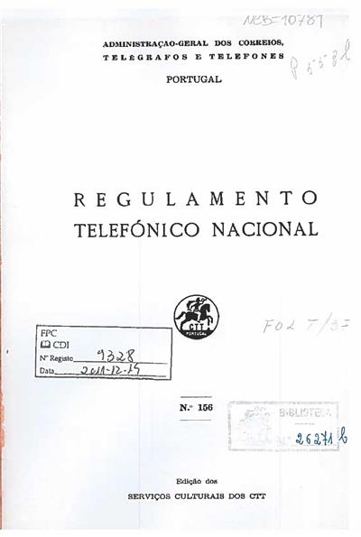 capa_Regulamento telefónico nacional