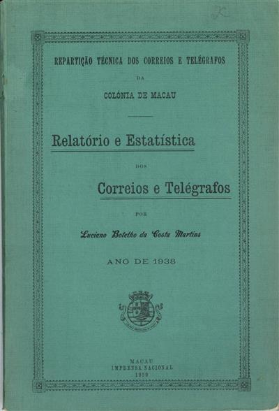 Capa do livro"Relatório e Estatística dos correios e telégrafos"