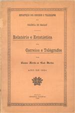 Capa do livro"Relatório e Estatística dos Correios e Telégrafos"