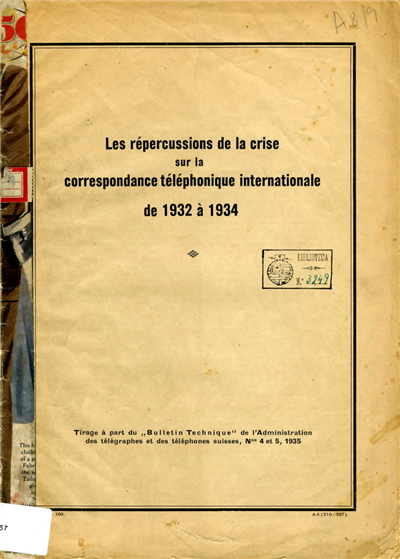 Les répercussions de la crise sur la correspondance téléphonique internationale de 1932 à 1934