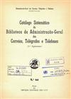 Folha de Rosto "Catálogo sistemático da Biblioteca da Administração-Geral dos Correios, Telégrafos e Telefones (1.º suplemento)"